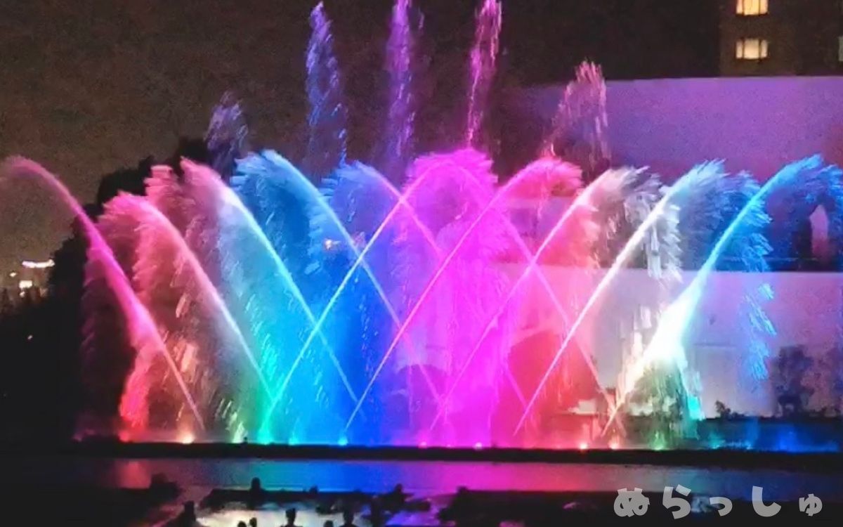 杉乃井ホテルの噴水ショーの写真